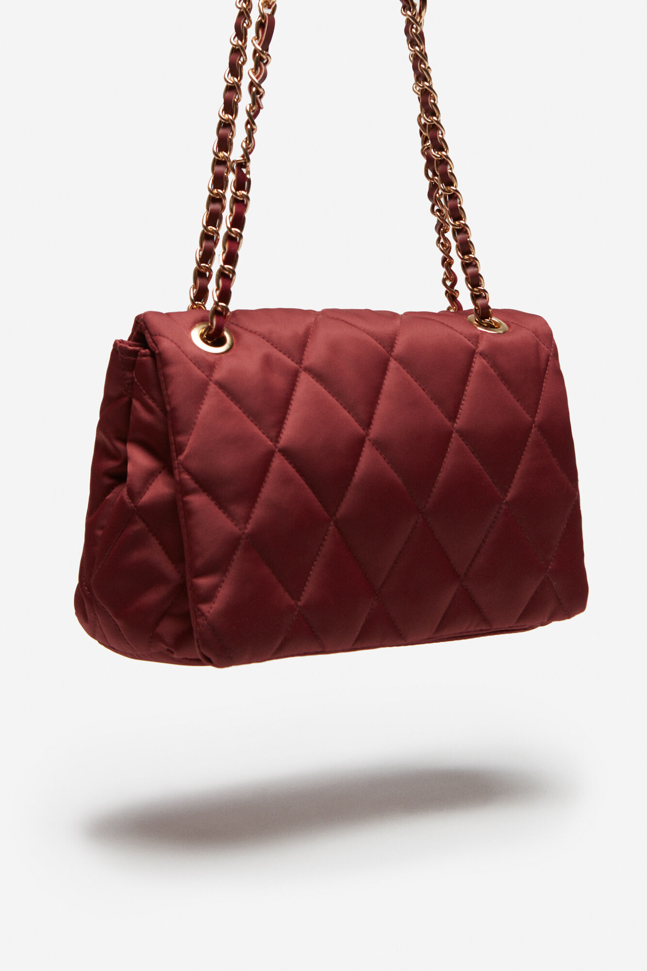 Bolsa de ombro acolchoada com aba - Rosa