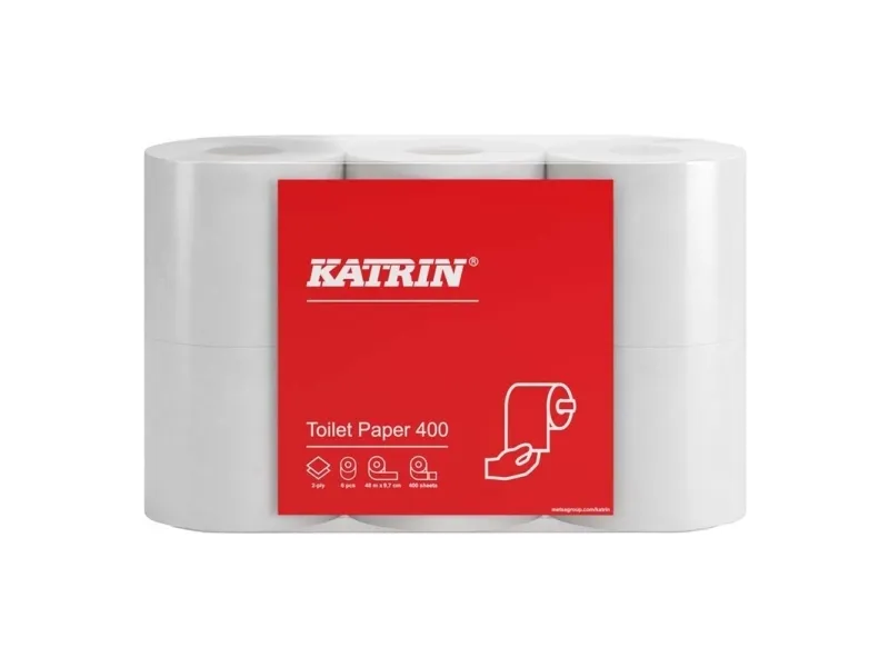 Toiletpapir Katrin Classic 400 2-lags hvid 48m - (7 pakker x 6 ruller/karton)