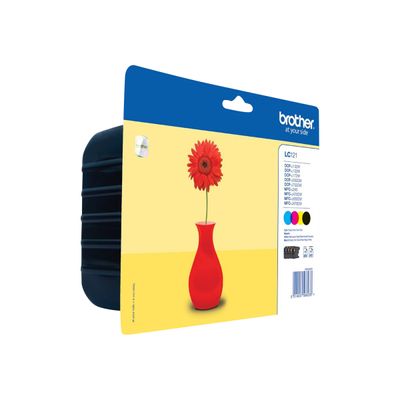 Brother LC121 - Pack de 4 - noir, cyan, magenta, jaune - cartouche d'encre originale