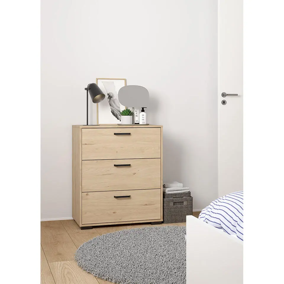 Hioshop Sofia ladekast 3 lades eikdecor