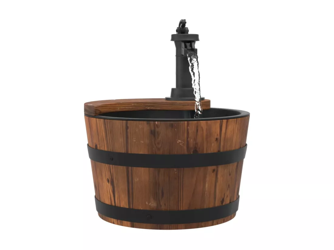Fontaine à eau avec pompe 28x28x34,5 Bois de sapin massif