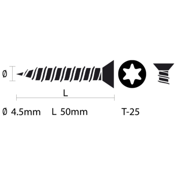 KARWEI unischroef platkop rvs 4,5x50 mm (100 stuks)