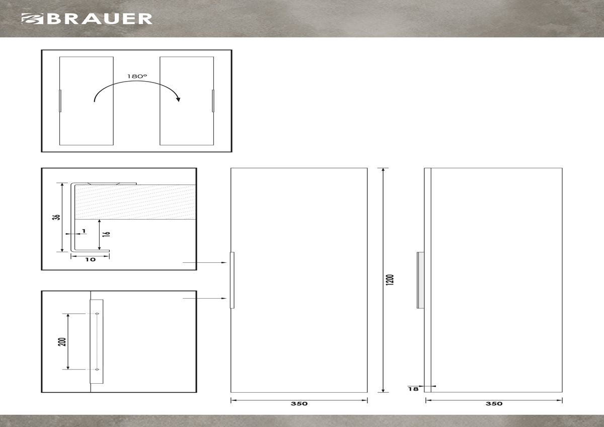 Brauer Elevate kolomkast 120cm beige mat