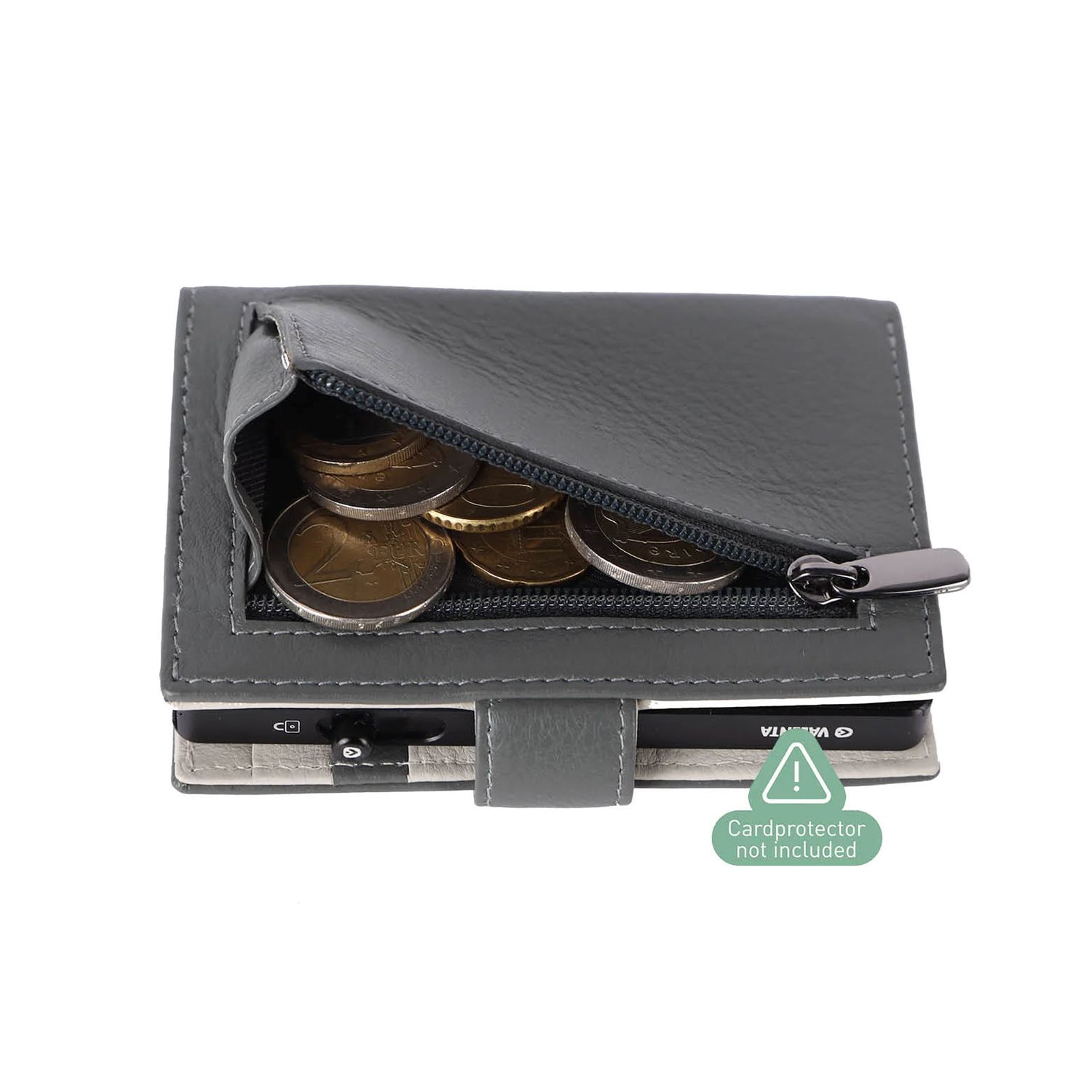 Valenta Card Wallet Leather MagSafe Luxe grey