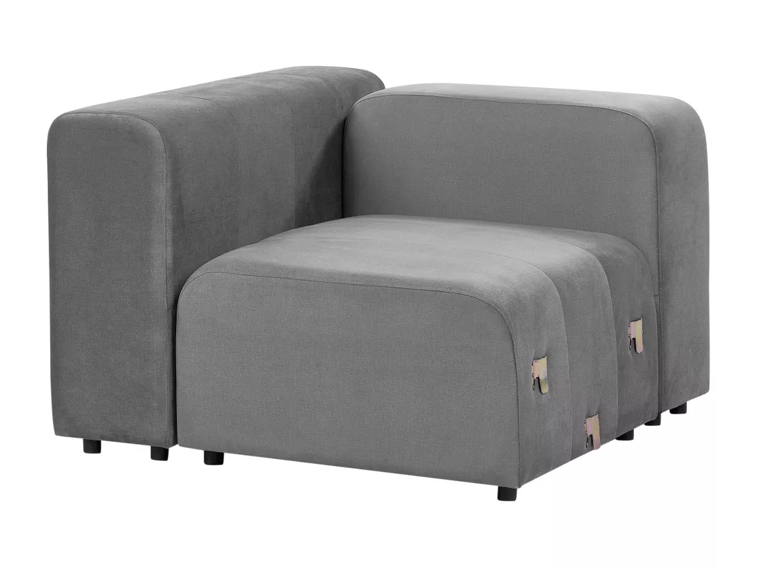 Canapé 2 places modulable en velours gris FALSTERBO