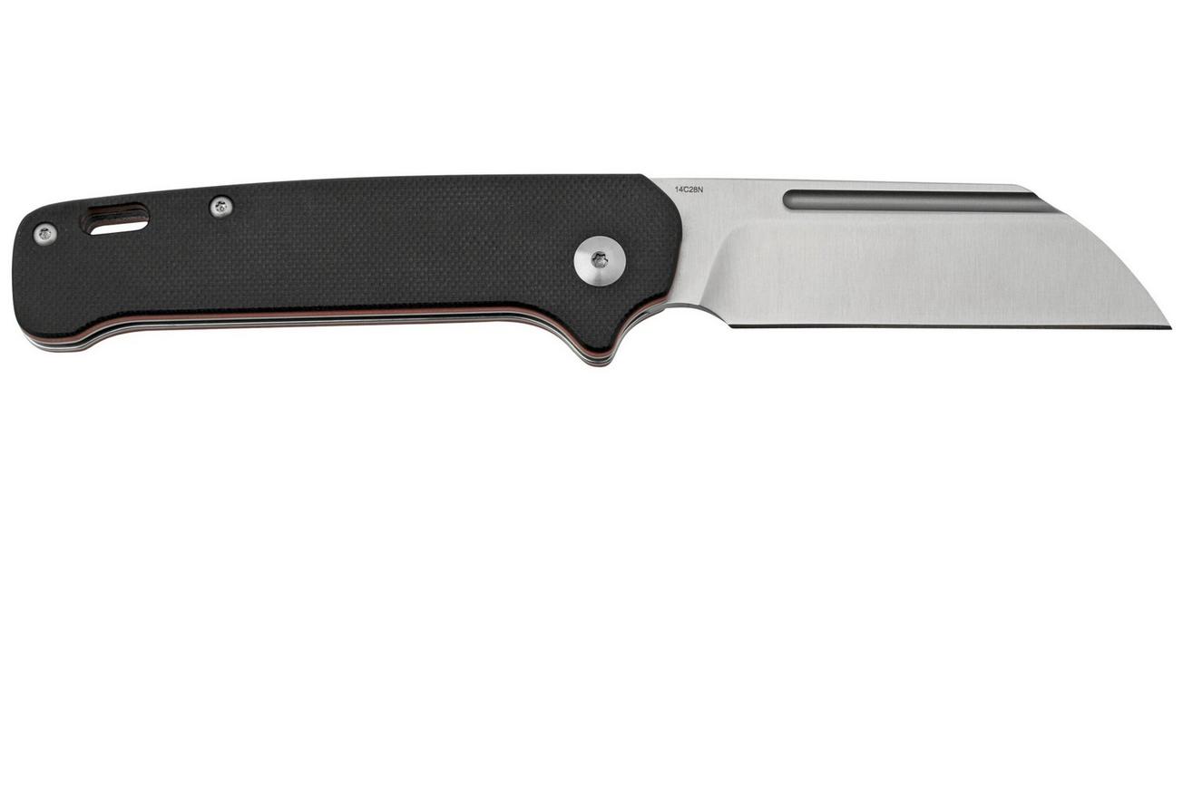 QSP Knife Penguin QS130SJ-B, 14C28N Satin, G10 Red Liner Black, slipjoint zakmes