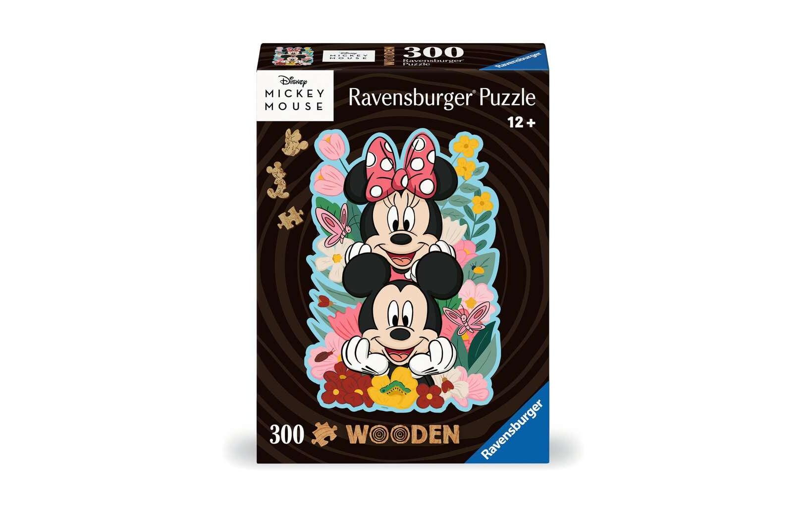 Holz-Puzzle Disney Mickey & MinniePuzzle mit stabilen, individuellen Puzzleteilen