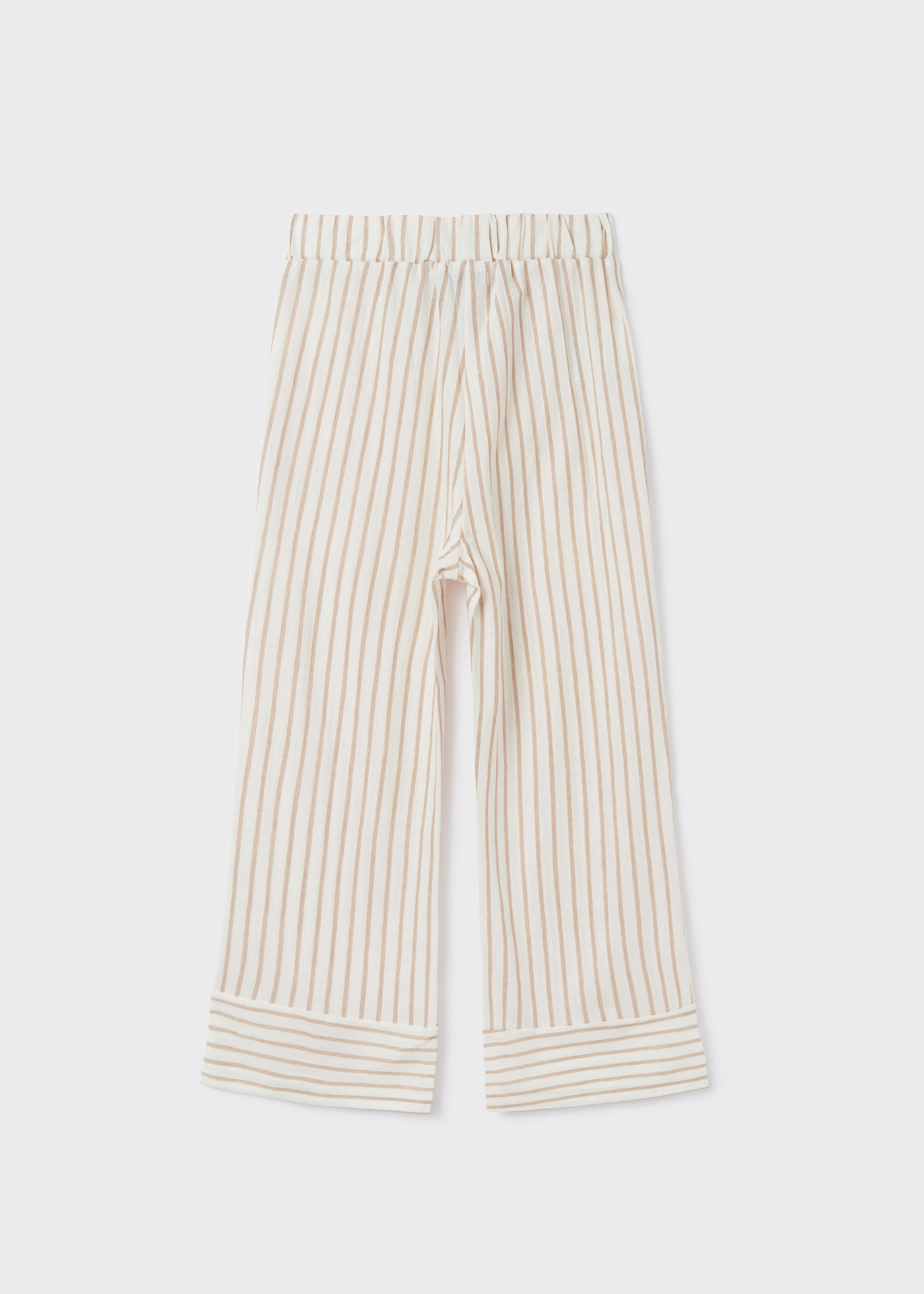 Calça cropped com estampa listrada para meninas