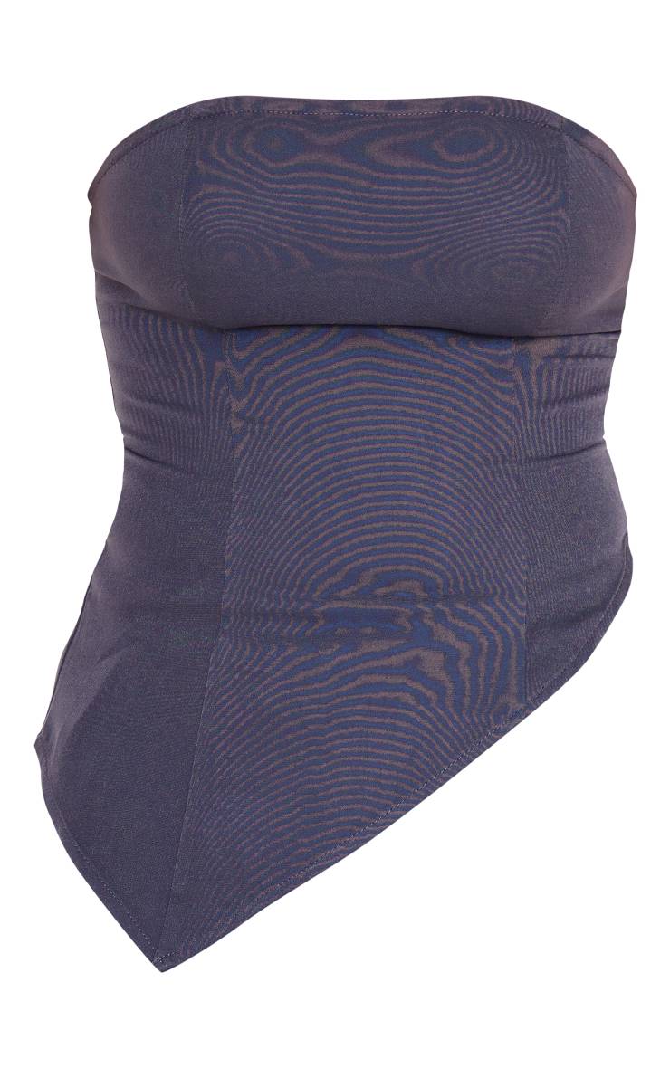 Charbon Haut Bandeau Tissé À Détails De Coutures Et Ourlet Asymétrique