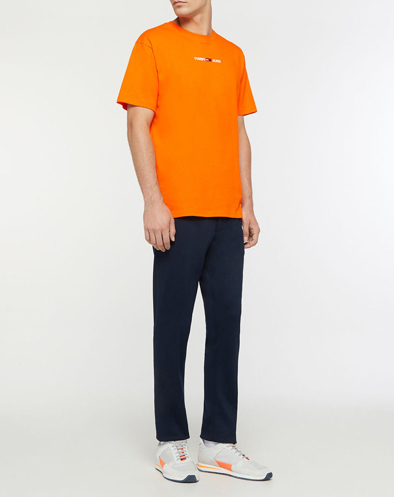 Tommy Jeans T-Shirt 100% Coton Bio Linear Logo orange