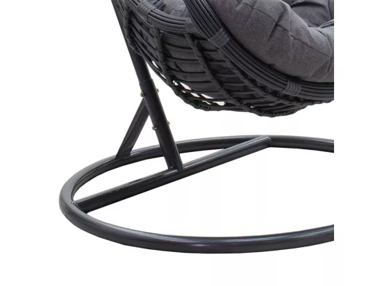 fauteuil suspendu balancelle de jardin métal anthracite coussin gris