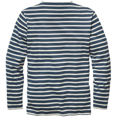 Herren-Ringelshirt, Blau-Ecru