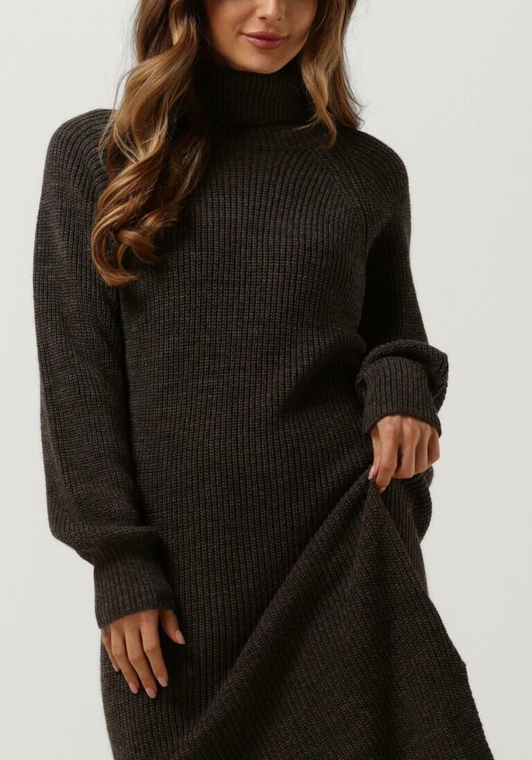 LEVETE ROOM bruine levete room midi jurk lr-kalima 13 dress