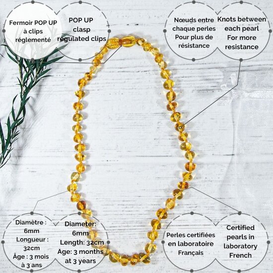 Collier Ambre bébé   Honey        de               Irréversible