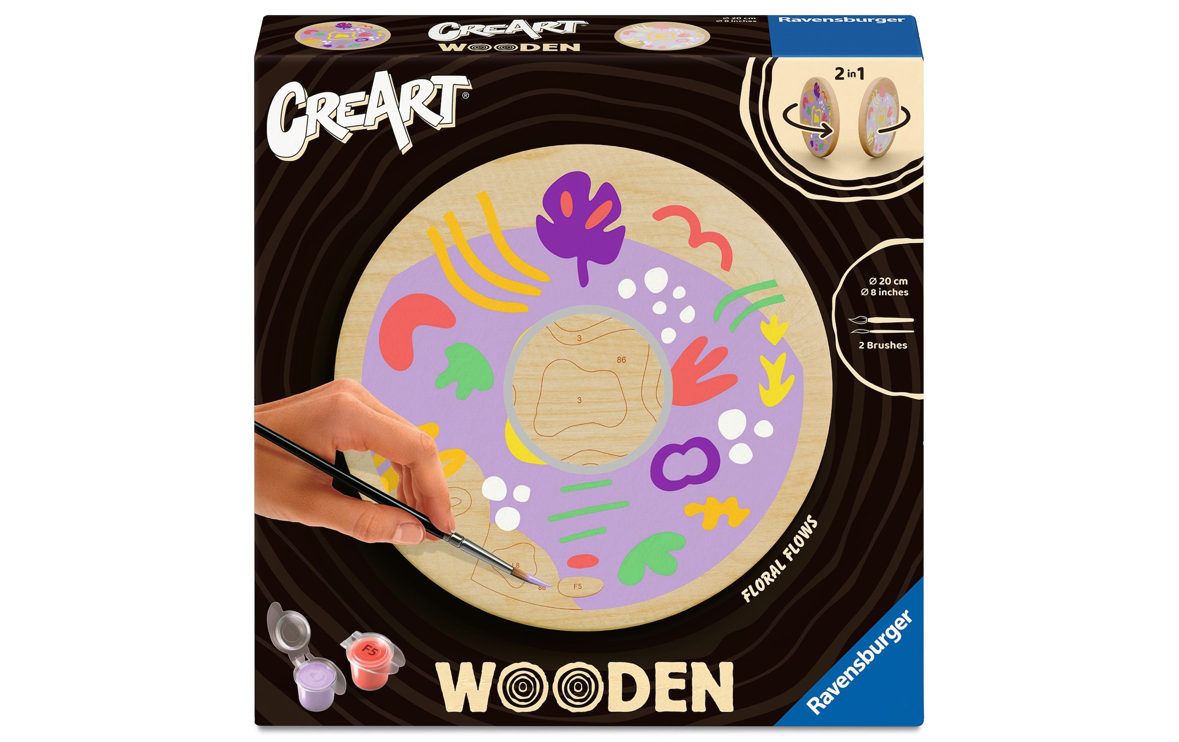 Ravensburger Malen nach Zahlen »CreArt Wooden – florale Ströme«