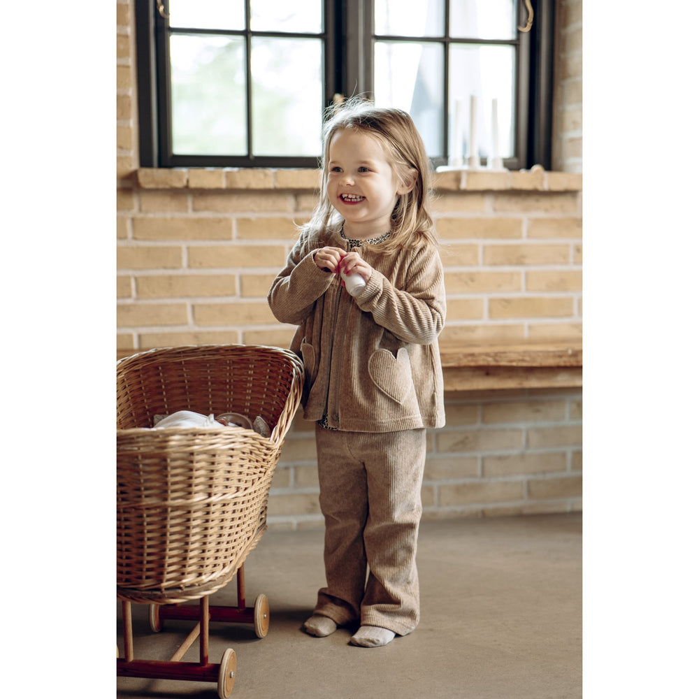 Køb Hust & Claire Biscuit Sicillia Ottoman Velour Solid