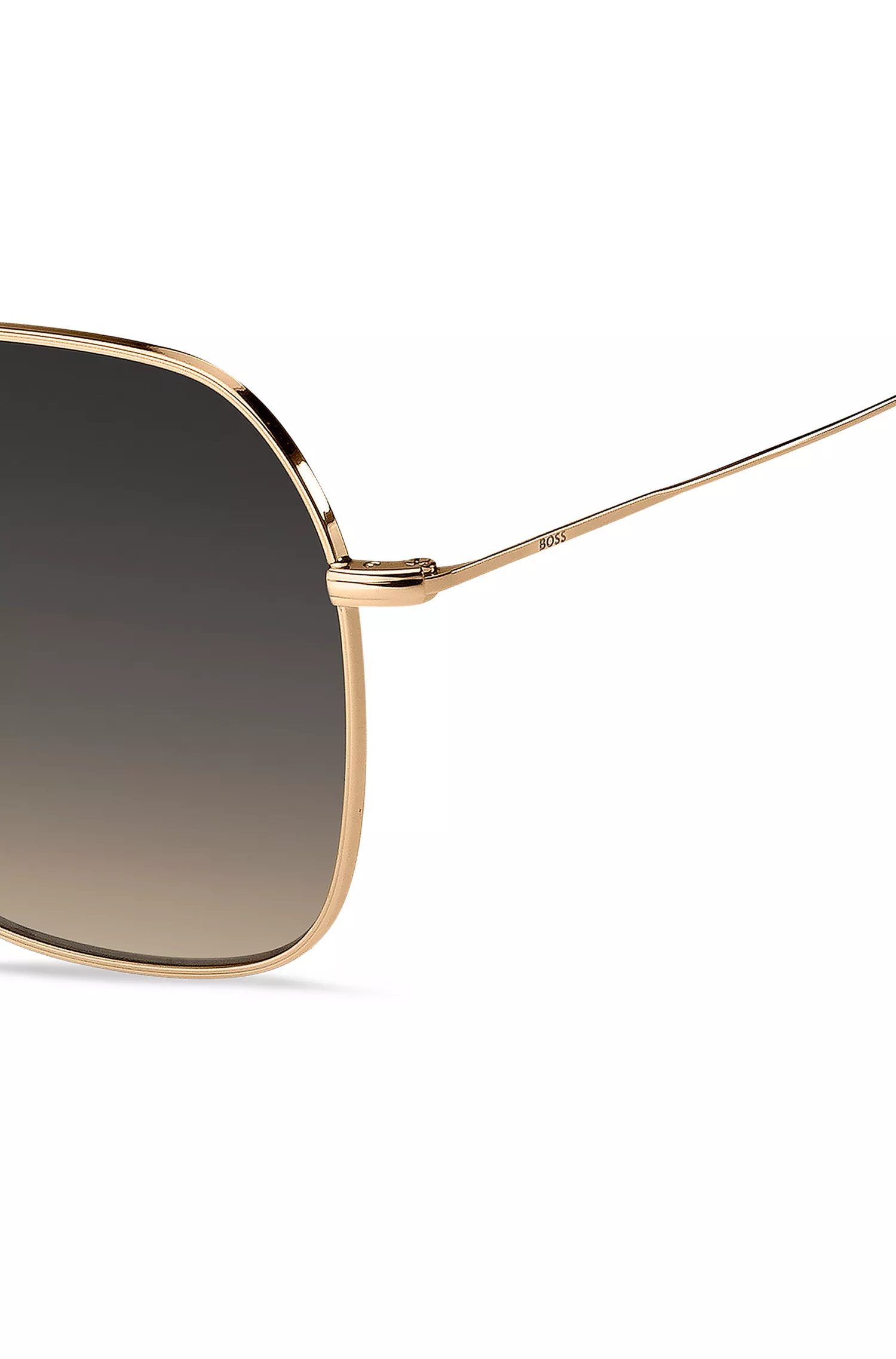 Óculos de sol BOSS Black-Steel com hastes personalizadas com a marca.