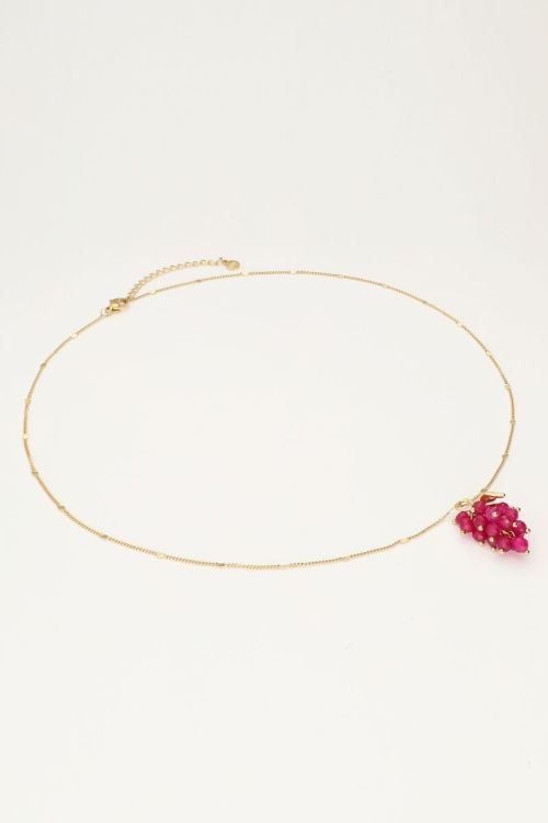 Ketting met fuchsia druiventros