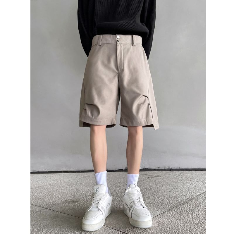 Breeson - Mid Rise Plain Gerimpelde Wijde Broek