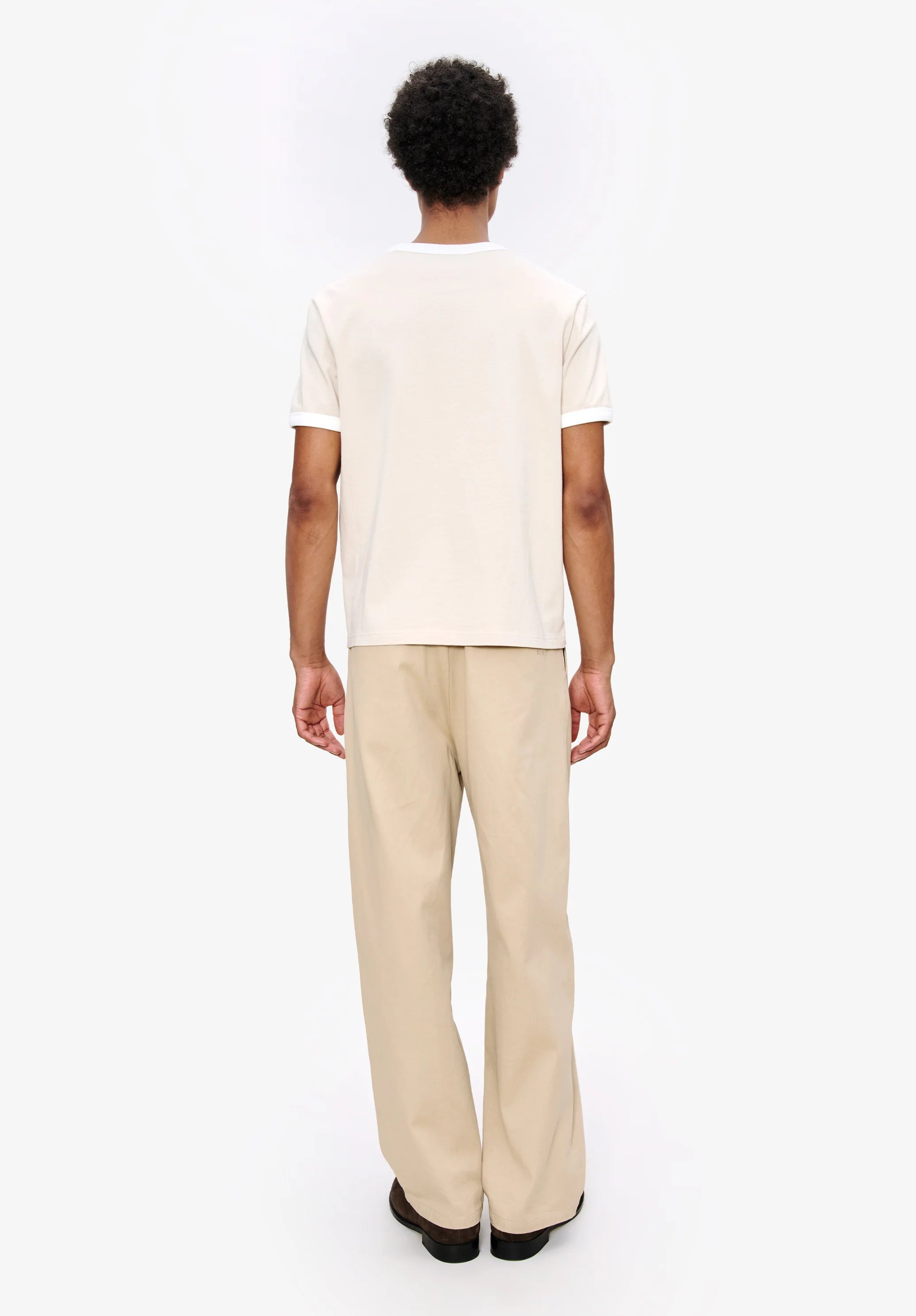 t-shirt manches courtes contrasté - Mastic