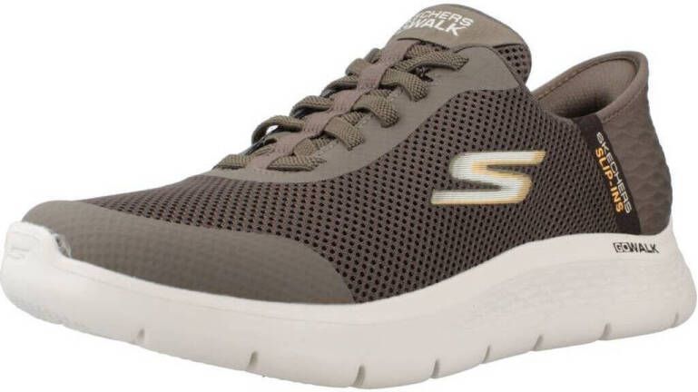 Skechers Slip-ins Go Walk Flex Hands Up Heren Instappers Bruin
