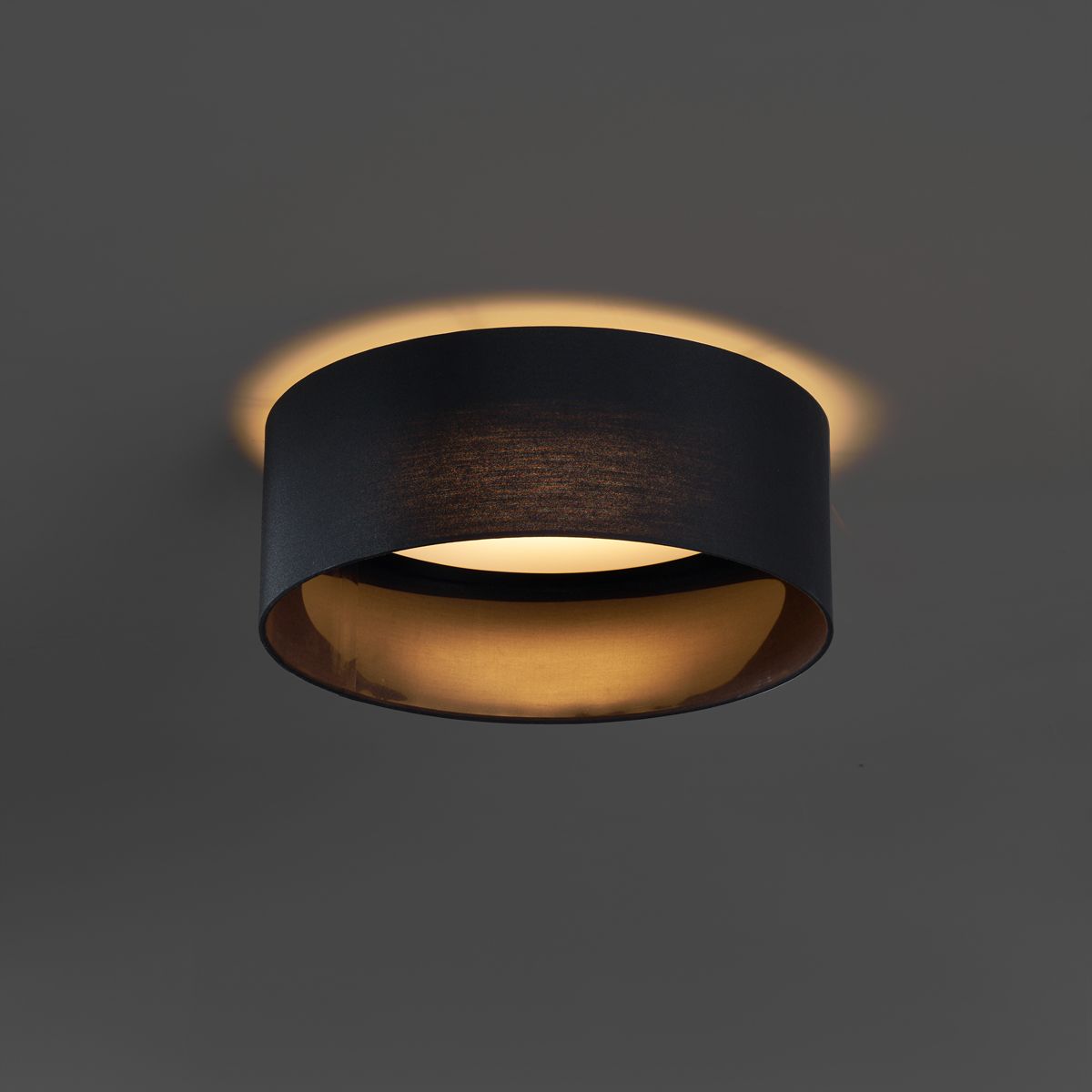 Moderne plafondlamp zwart transparant 40cm incl. LED 3-staps dimbaar - Sue