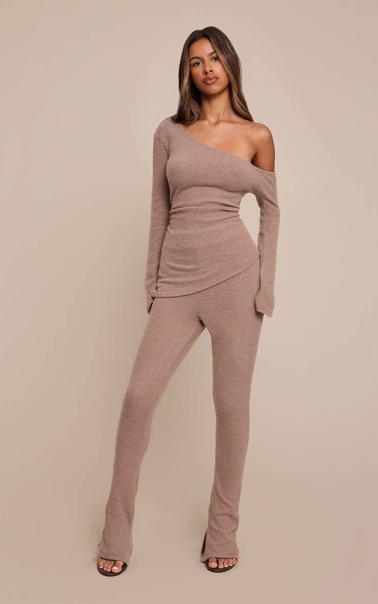 Taupe Pantalon Évasé Côtelé Petite