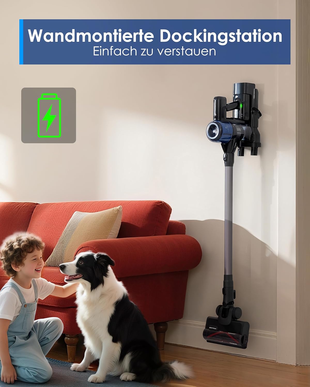 Tineco Pure ONE S30 Akku Staubsauger, 150AW Saugleistung, bis zu 65 Min. Laufzeit, ZeroTangle-Bürste, LED-Licht, Kabelloser Handstaubsauger für Hartböden