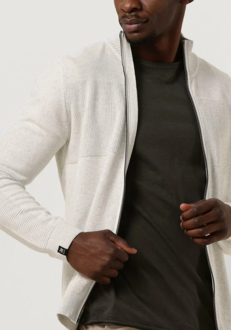 VANGUARD donkergrijze vanguard vest zip jacket cotton melange