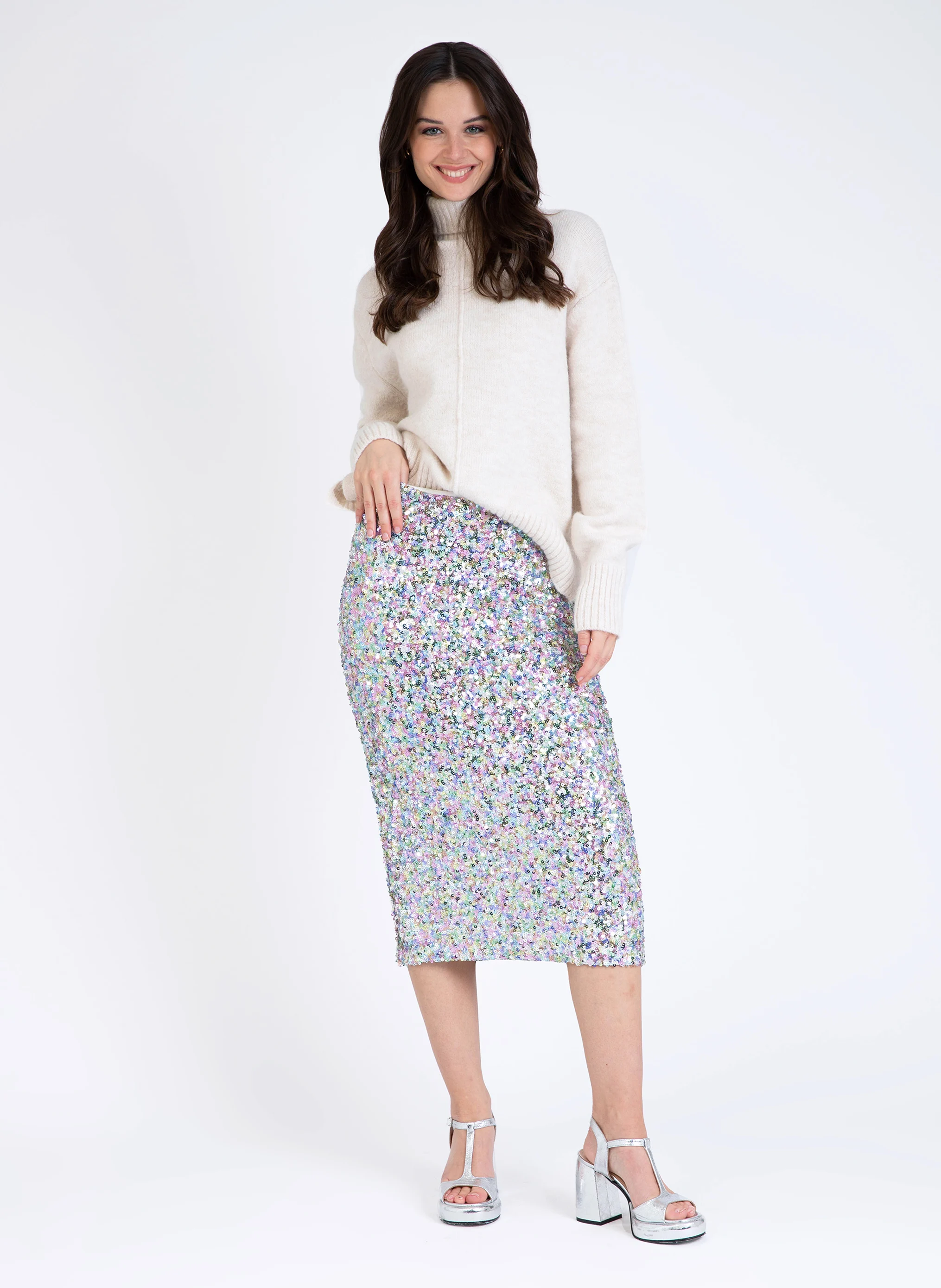 LIPY - Pull col roulé| Blanc