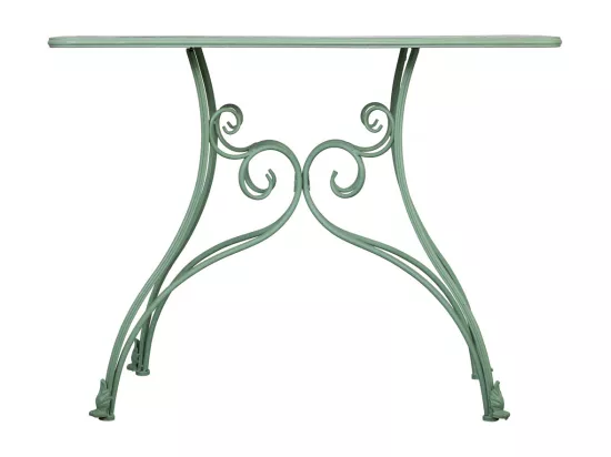 Console en métal vieilli vert 100x52x76