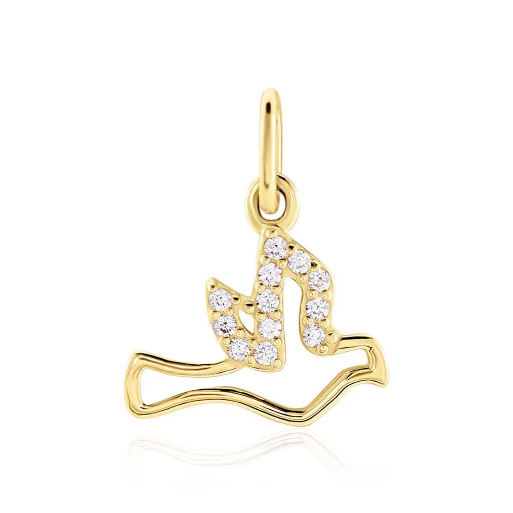 Pendentif Columnia Or Jaune Oxyde De Zirconium