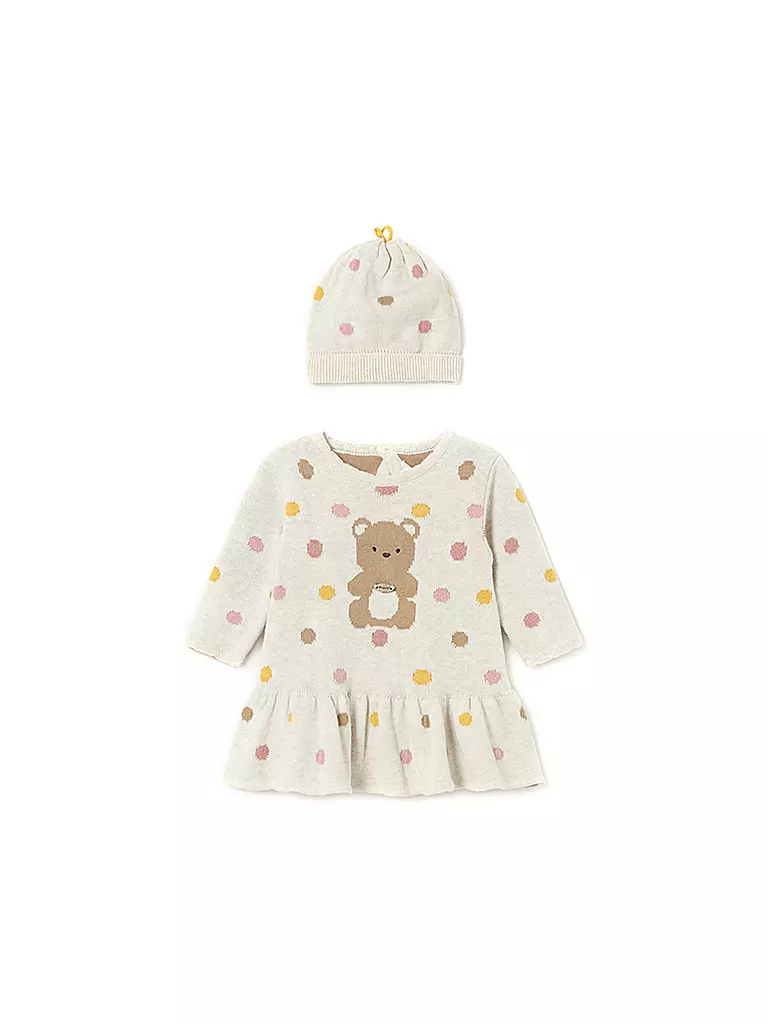 MAYORAL Baby Set Mütze mit Kleid  beige