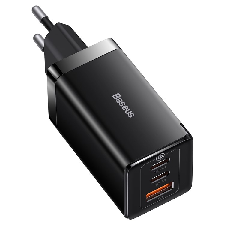 (65W) Dual USB C / USB A GaN5 Ladegerät Netzteil inkl. USB C Ladekabel - Schwarz