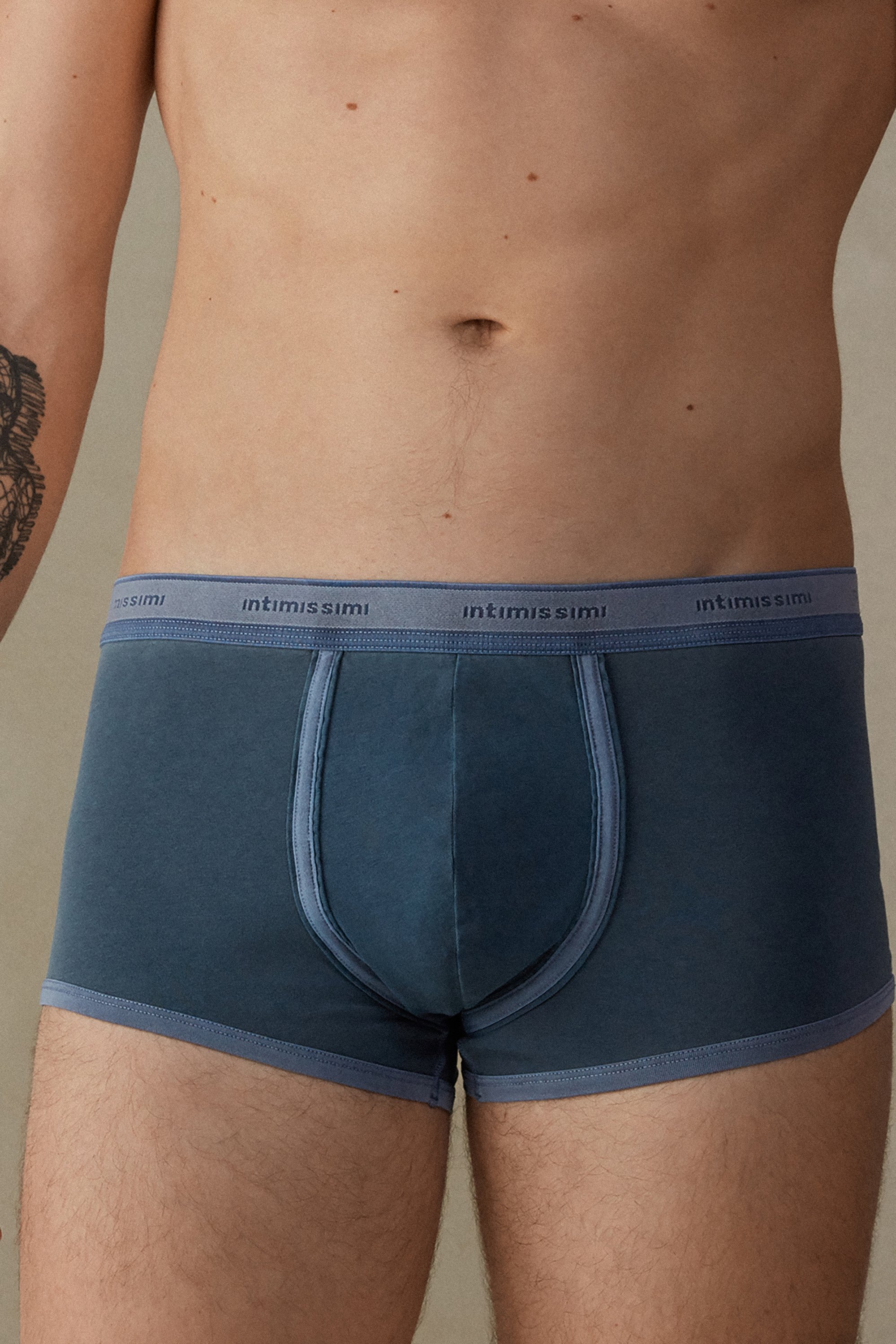 Cuecas boxer tingidas em peça com elastano e algodão Supima®