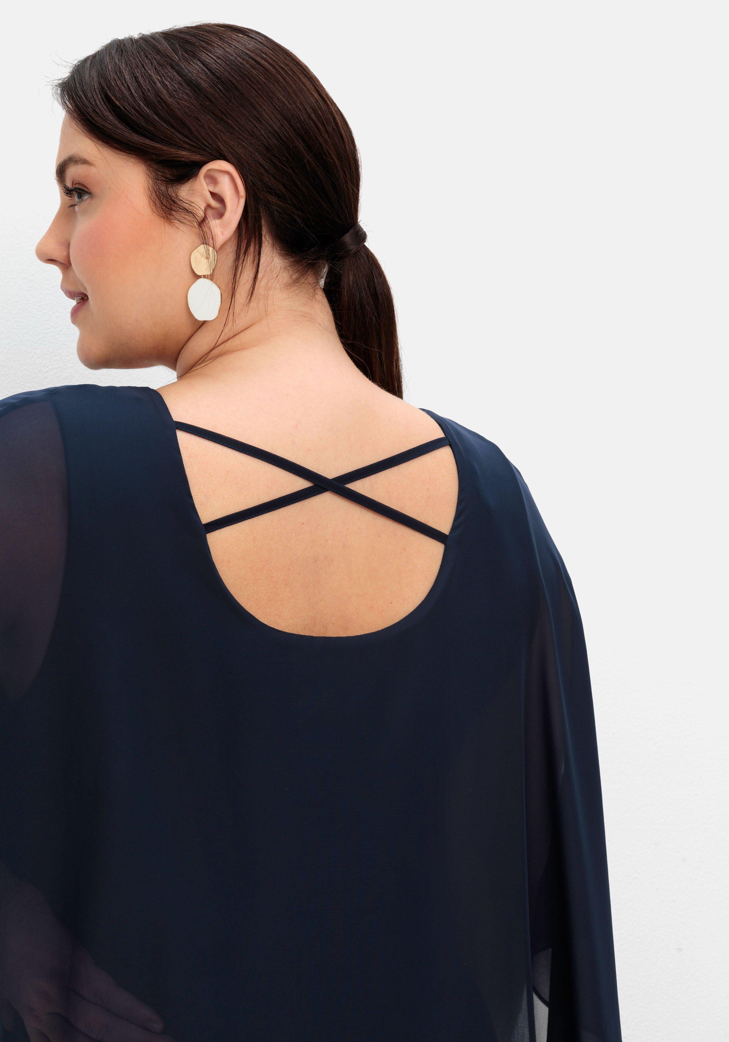 Abendkleid in A-Linie mit weiten Fledermausärmeln