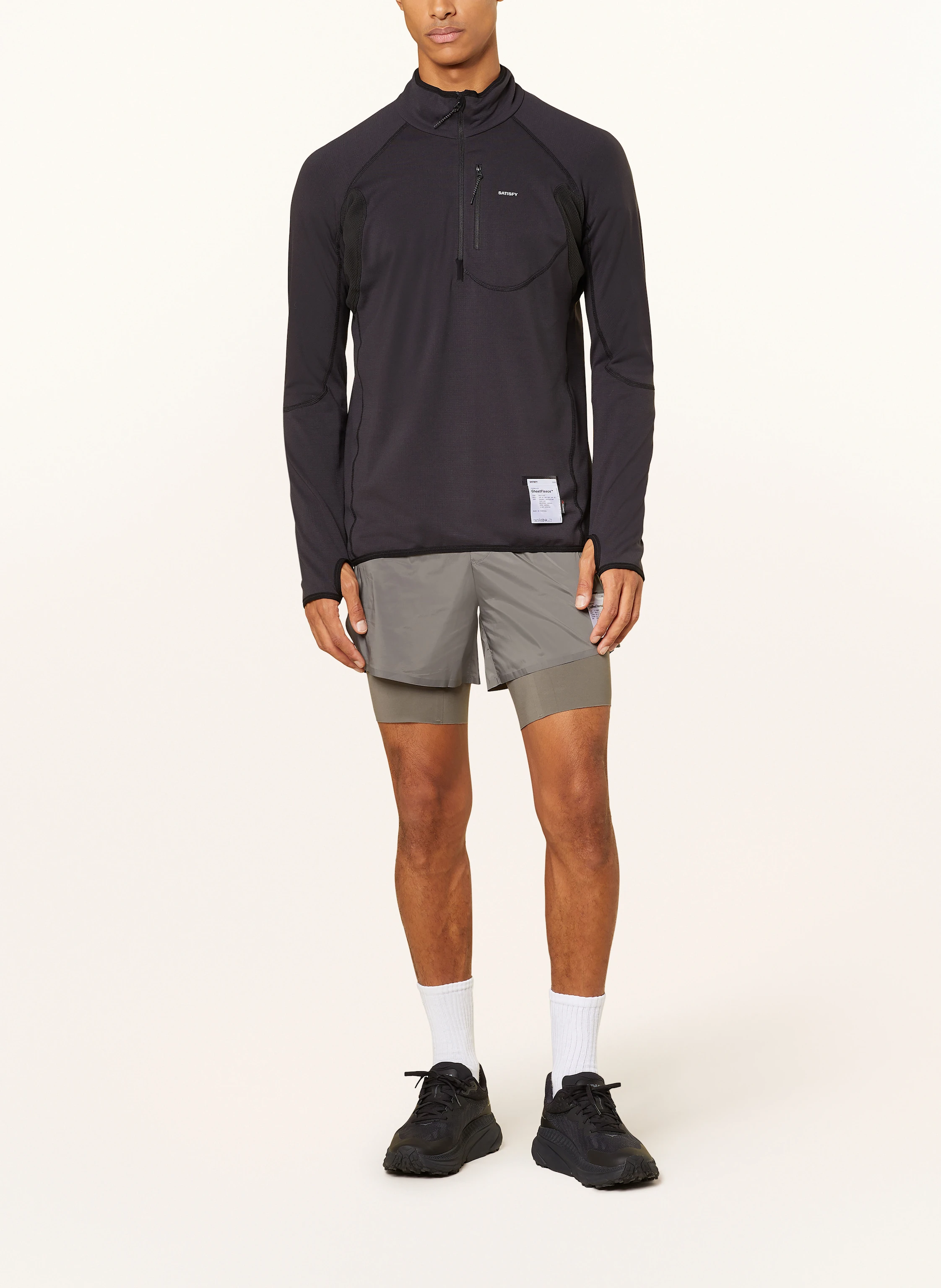 SATISFY Laufshirt GHOSTFLEECE™ HALF ZIP