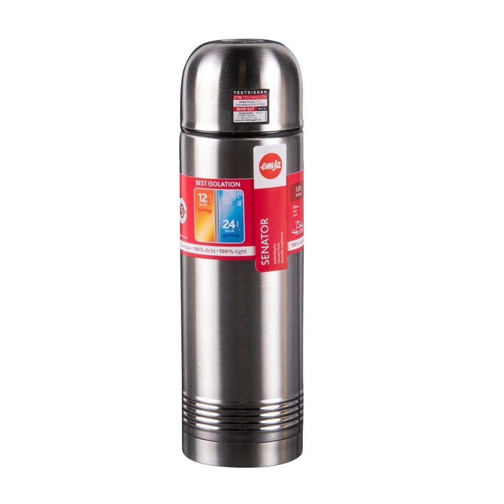 Bouteille Senator sleeve 1L en acier Inoxydable Emsa