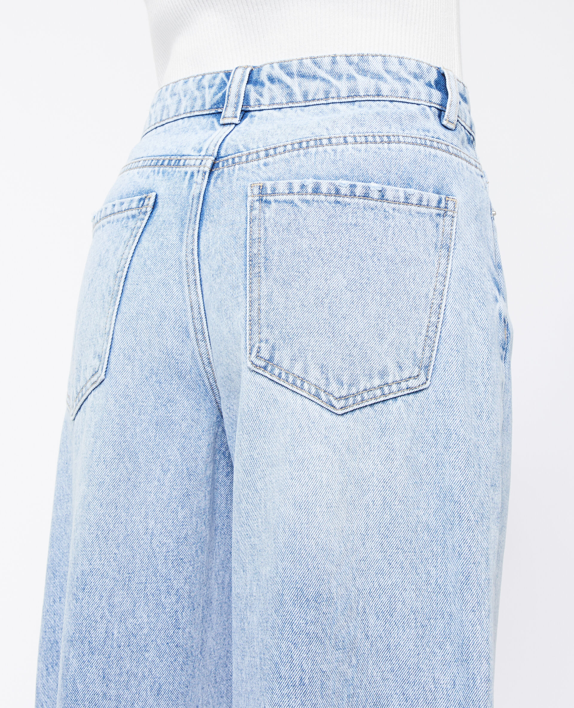 Jean wide taille haute - Bleu