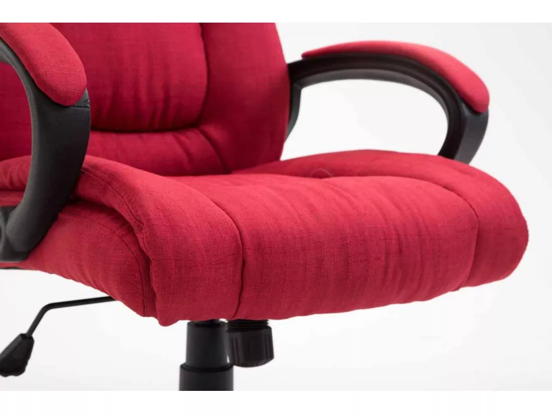Chaise de bureau - Tissu & Blanc - Rouge - XL Sparta