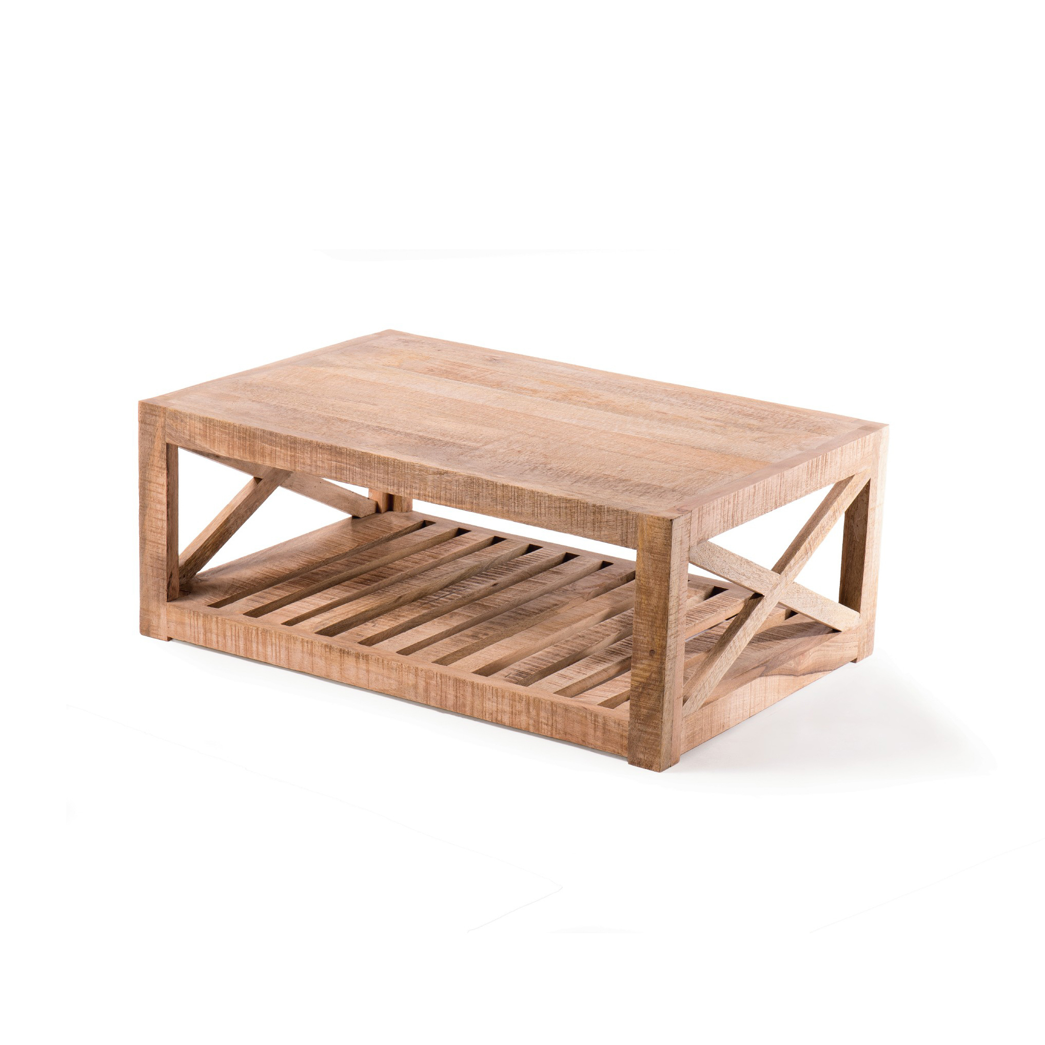 Couchtisch 'Eastbourne', aus massivem Mangoholz, braun, L 60 cm, B 90 cm, H 35 cm von fischer's lagerhaus