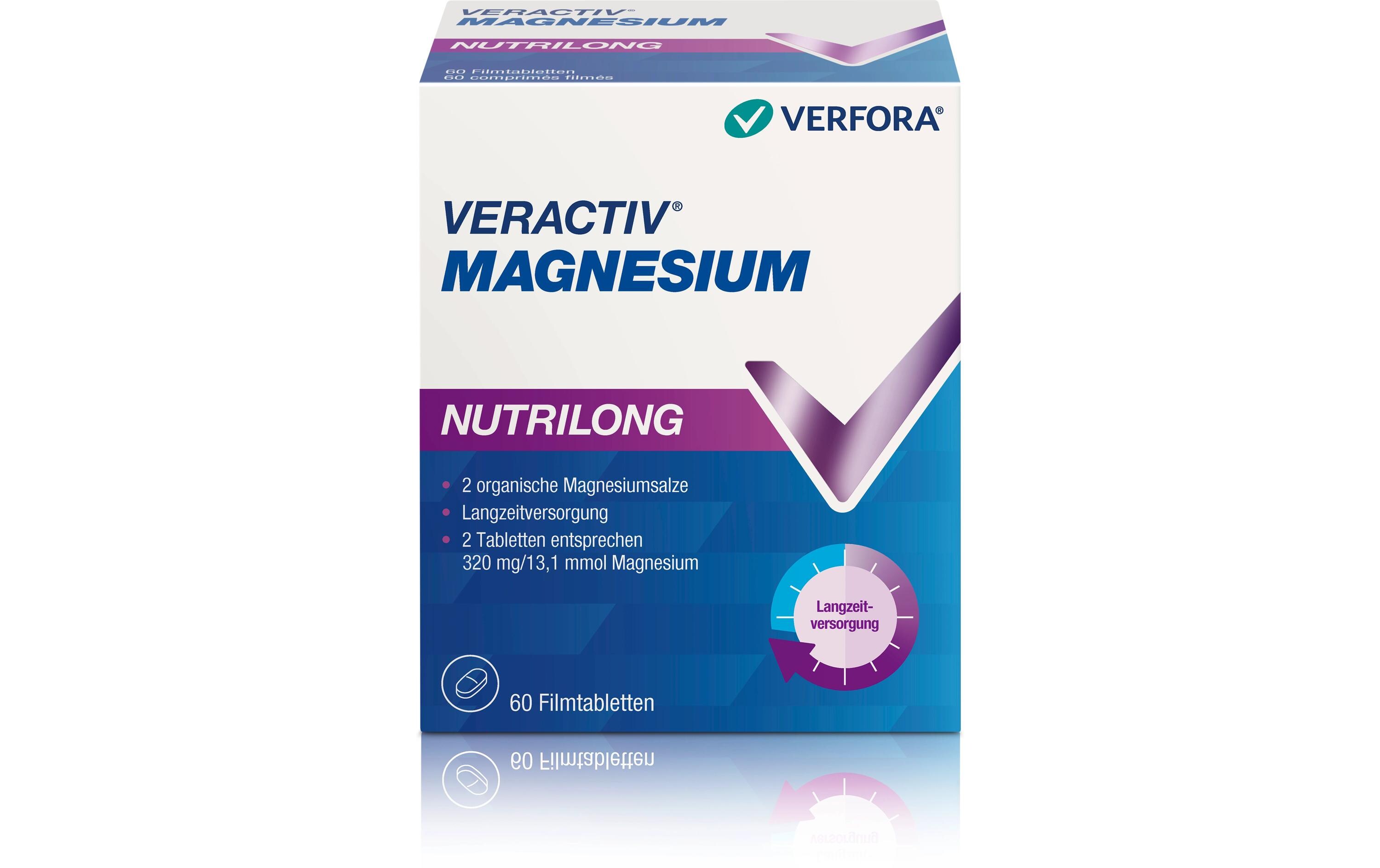 Magnesium Nutrilong 60 TablettenMagnesium Nahrungsergänzung