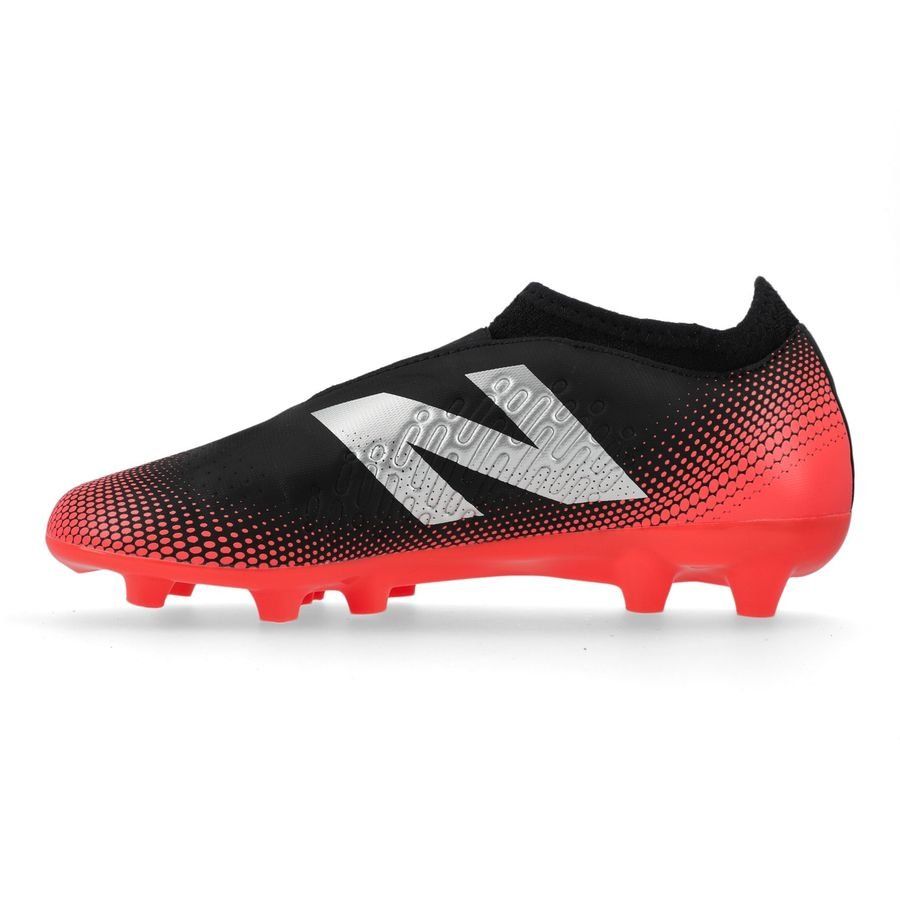 New Balance Tekela V4 Magique FG Flash Point - Noir/Rouge/Argenté Enfant