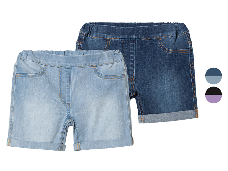 2 stuks peuters denim-shorts