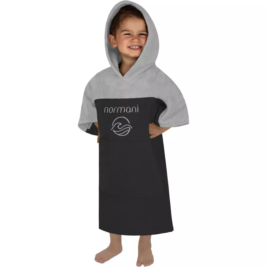 normani Kinder Badeponcho 2-5 Jahre Puwai Schwarz