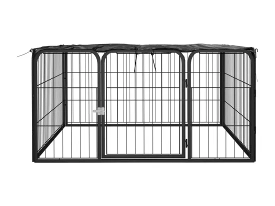 Parc pour chien 4 noire 100 x 100 x 50 cm 02_0043636