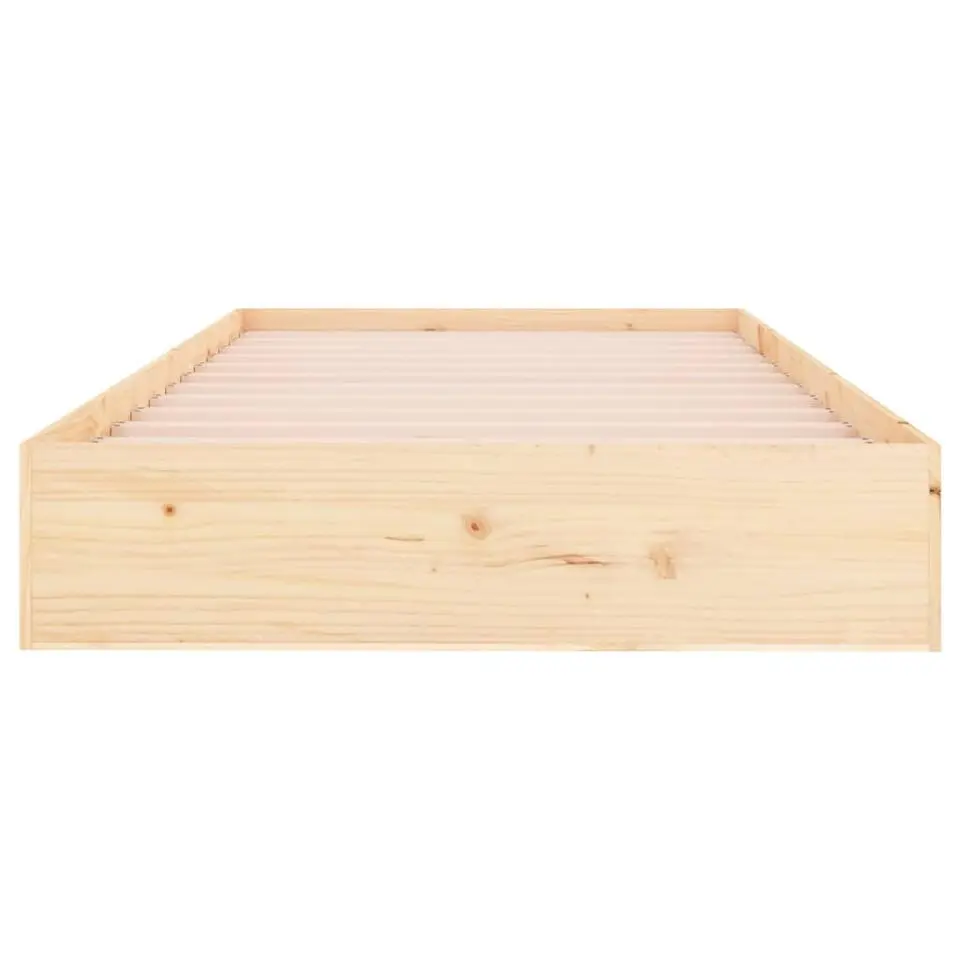 vidaXL - Bed frame pallet met lattenbodem - Naturel- Massief hout - 90x200 cm