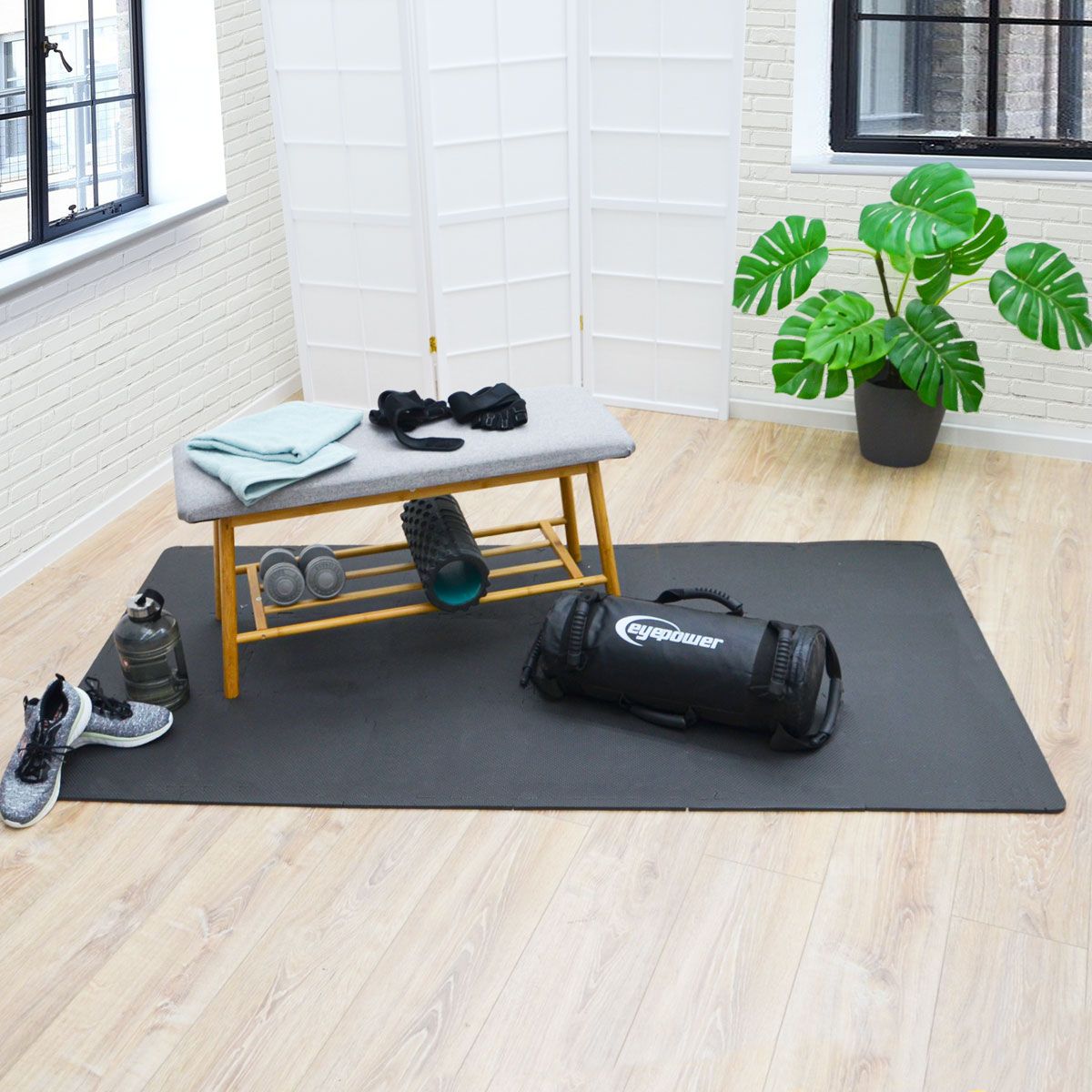 eyepower 18er Set Fitness-Bodenschutzmatte 30x30cm