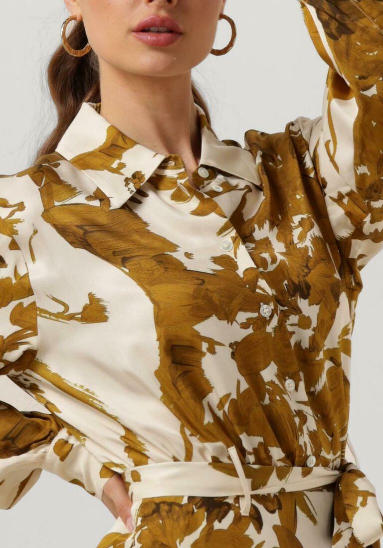 VANILIA gouden vanilia maxi jurk printed dress