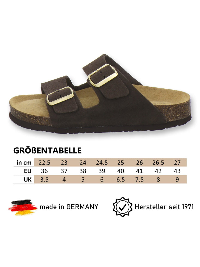 Pantoletten Damen Zweischnaller espresso